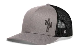 Cactus Trucker Hat  |  Gray Black Snapback