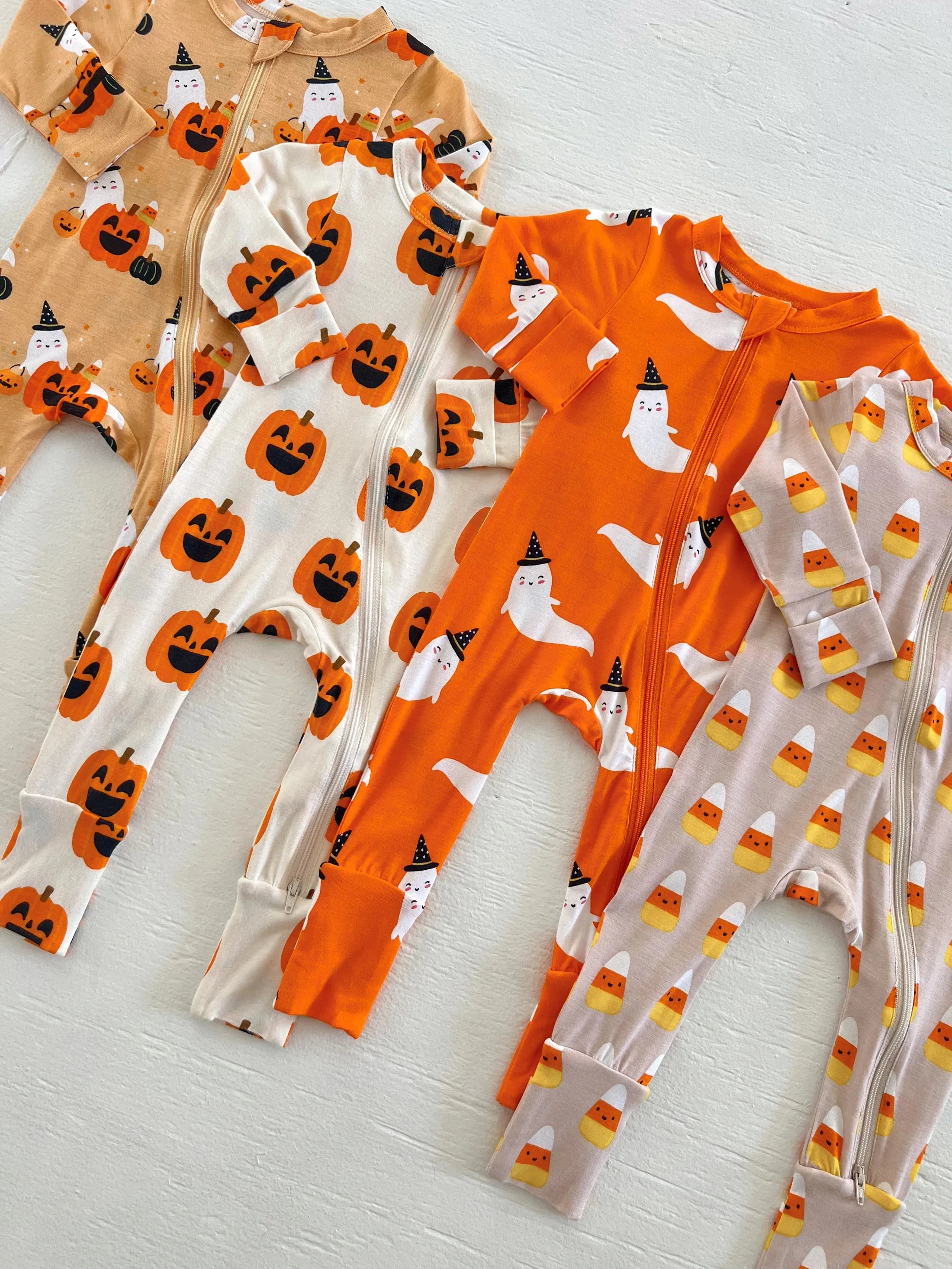 2-Way Convertible Zip Romper | Jack-O-Lantern