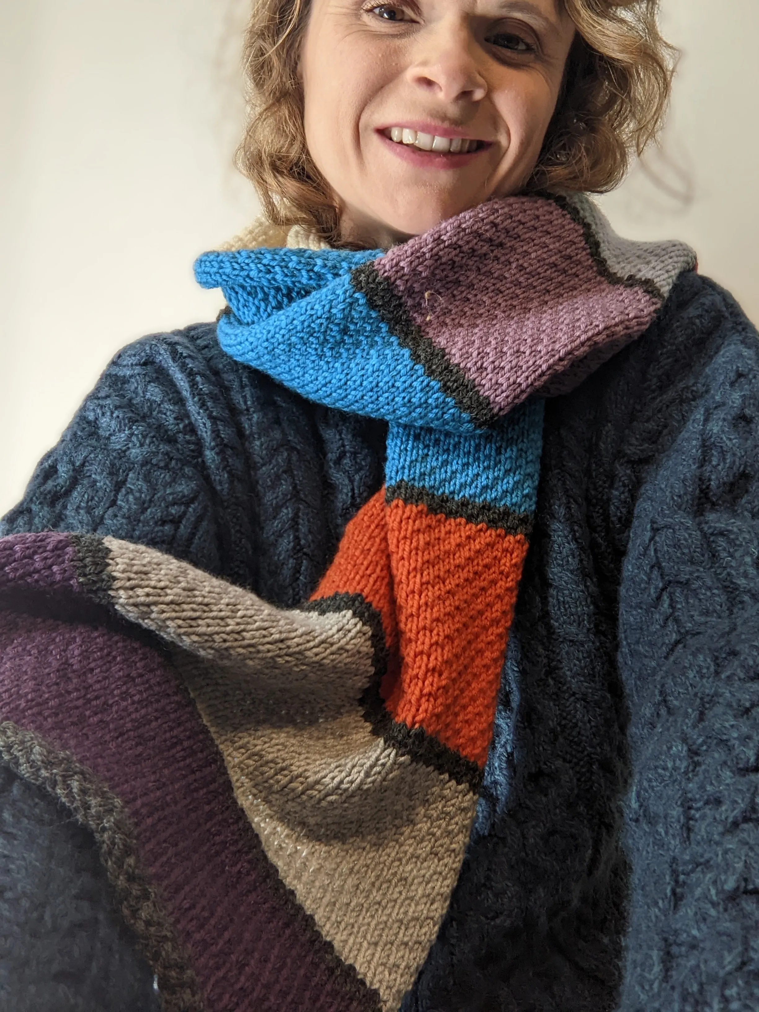 Adults Merino Multicoloured Textured Scarf