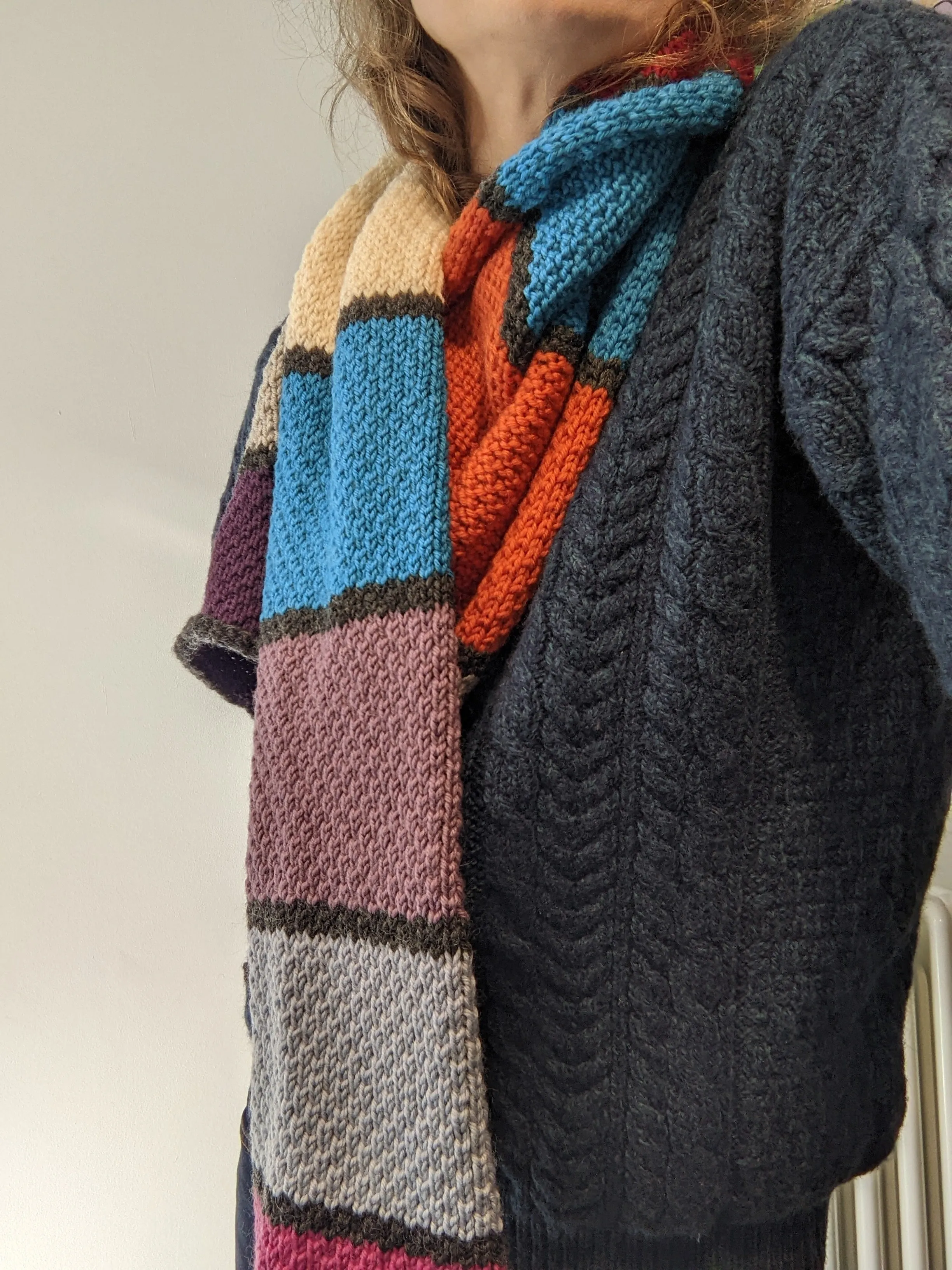 Adults Merino Multicoloured Textured Scarf