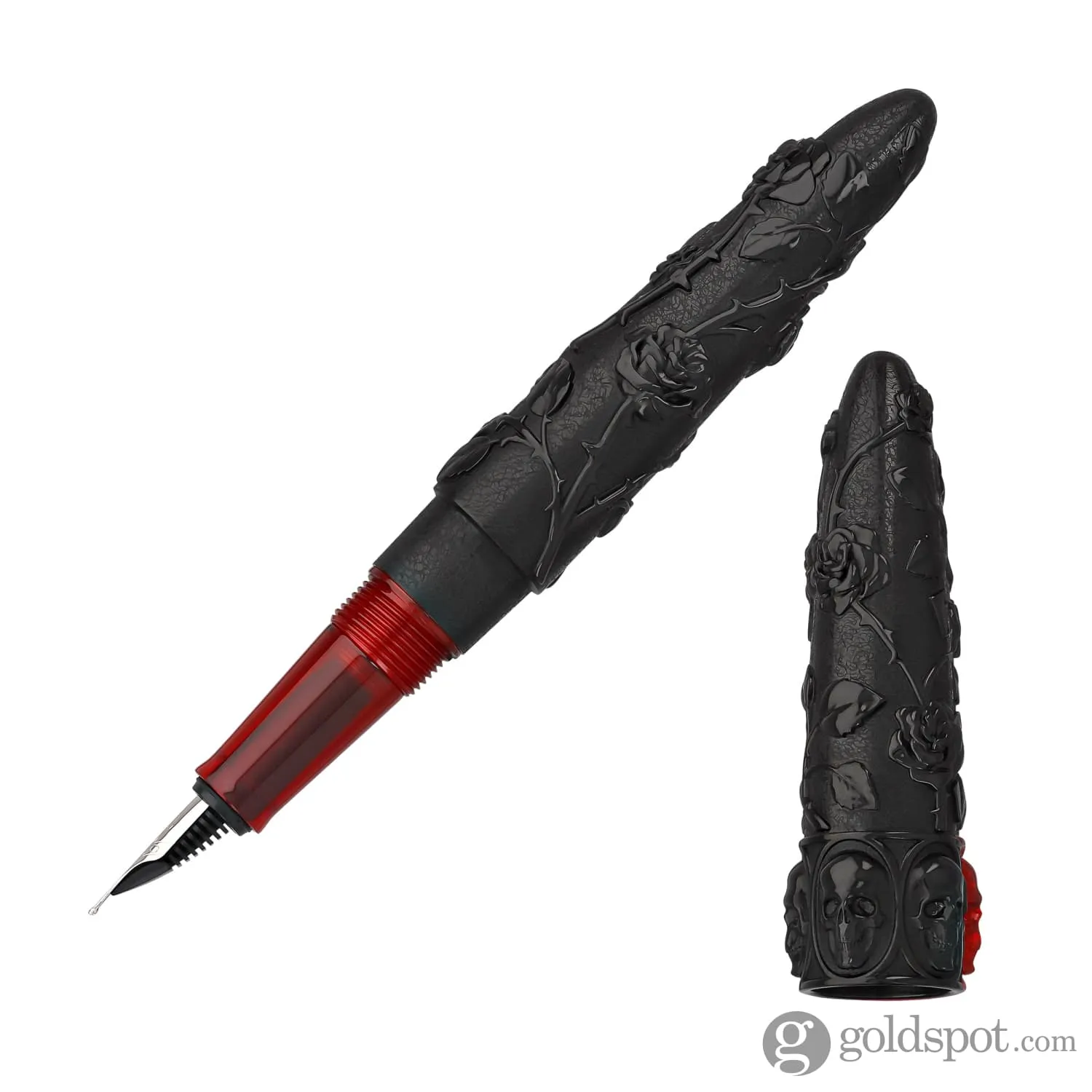 Benu Skulls and Roses Fountain Pen in Smolder