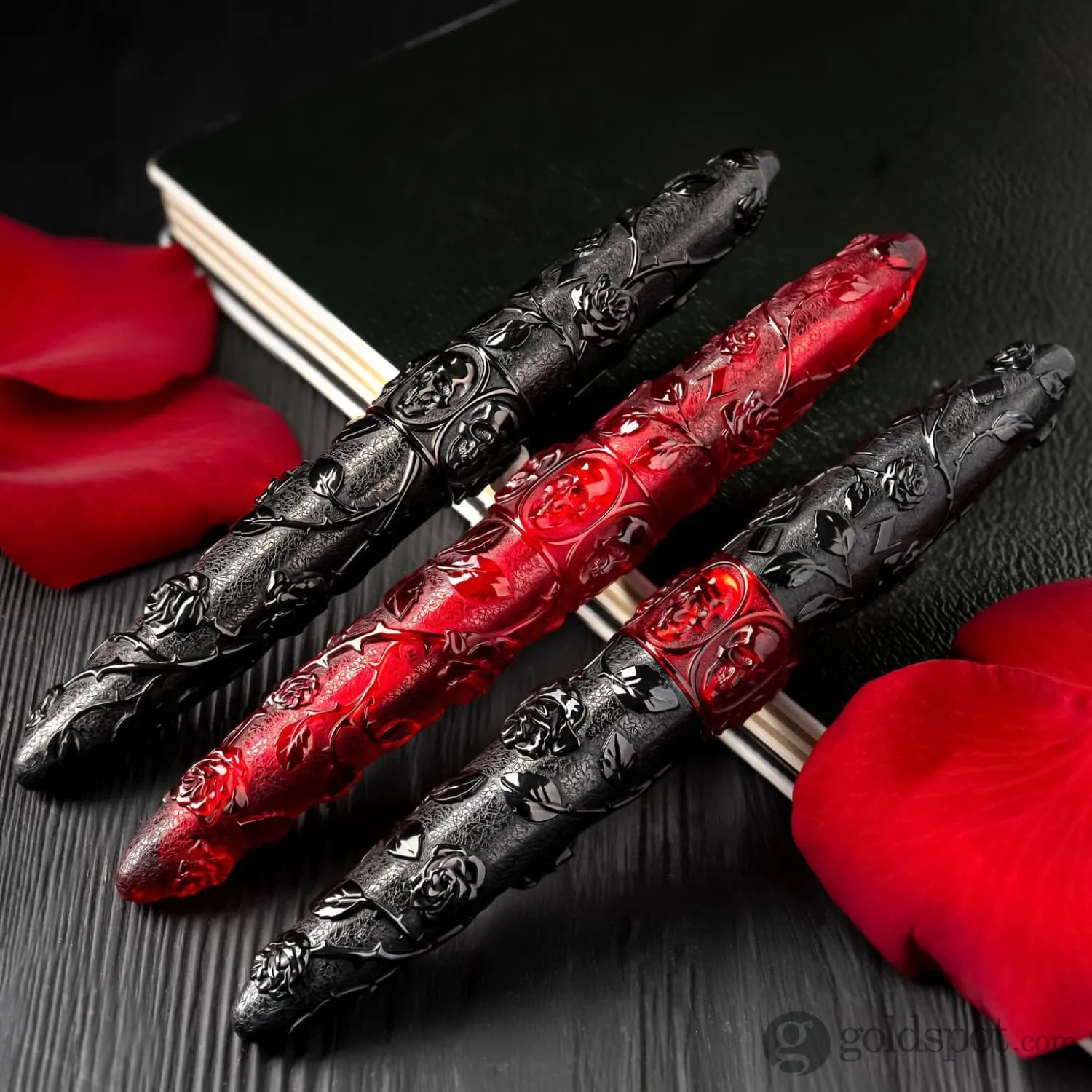 Benu Skulls and Roses Fountain Pen in Smolder