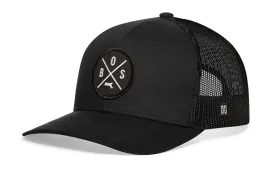 Boston Trucker Hat  |  Black BOS Snapback