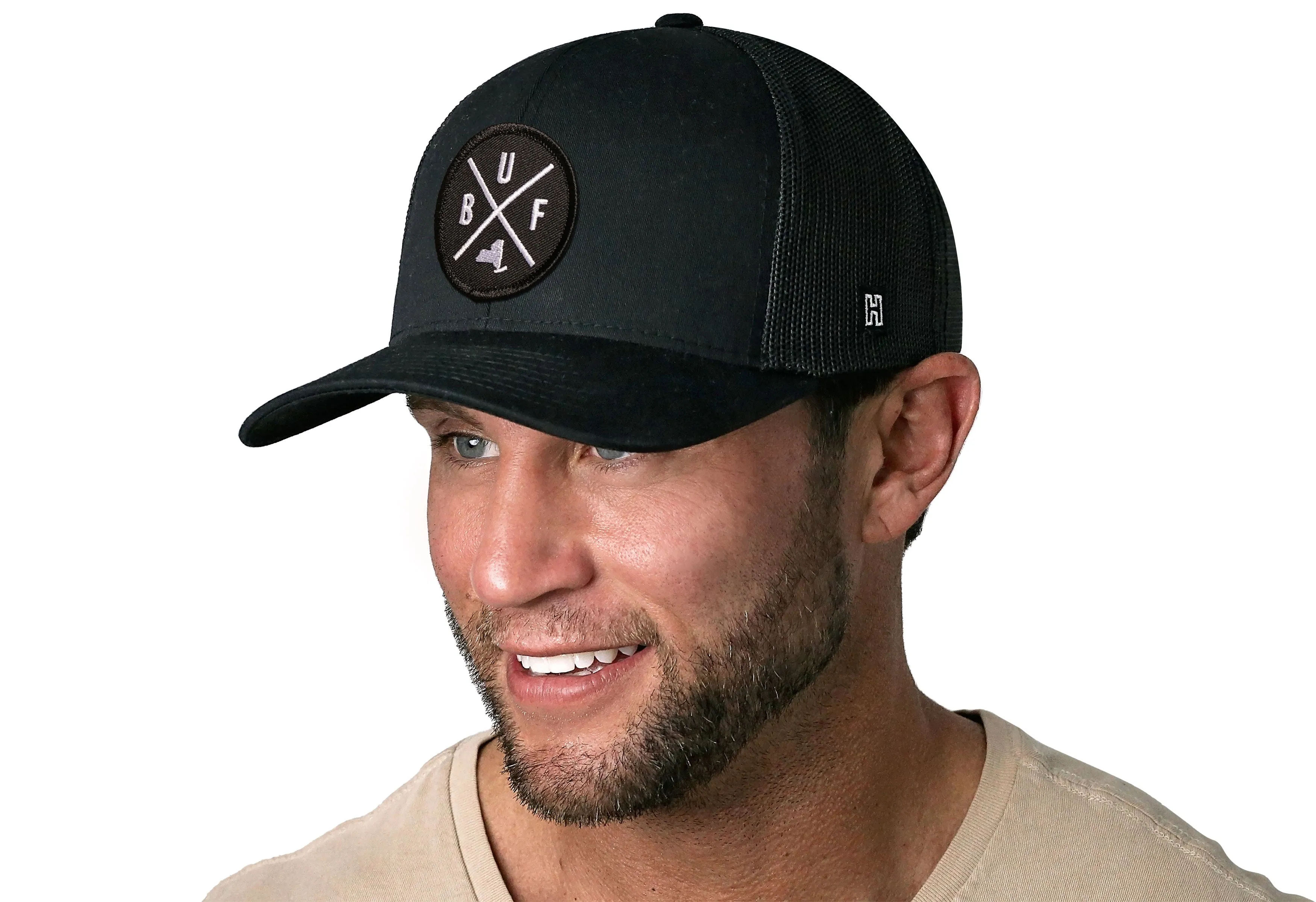 Buffalo Trucker Hat  |  Black BUF Snapback