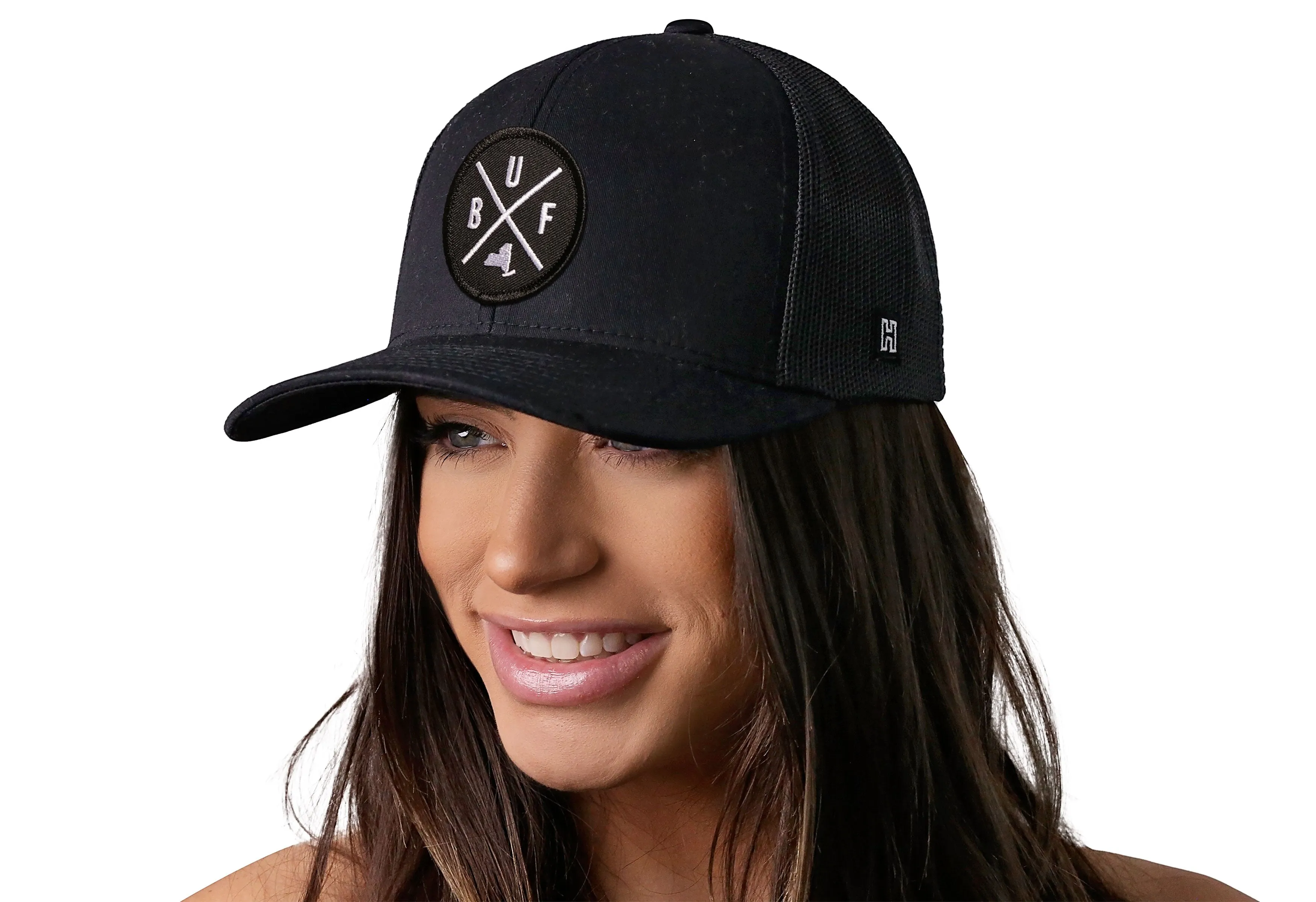 Buffalo Trucker Hat  |  Black BUF Snapback