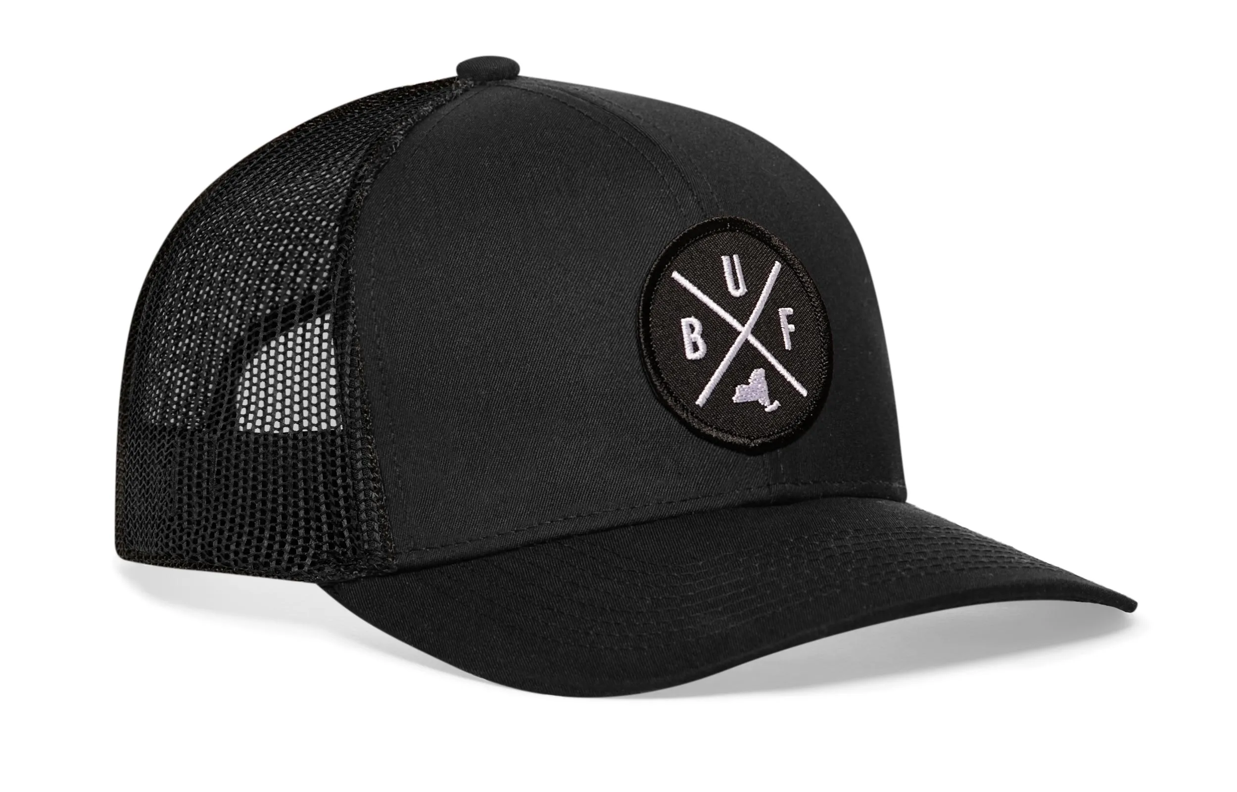 Buffalo Trucker Hat  |  Black BUF Snapback