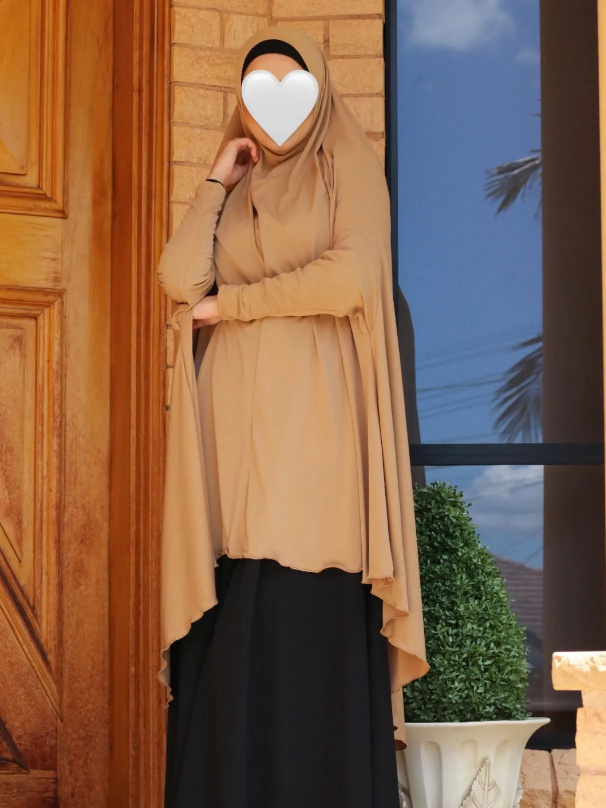 CAMEL JILBAB WITH SLEEVES