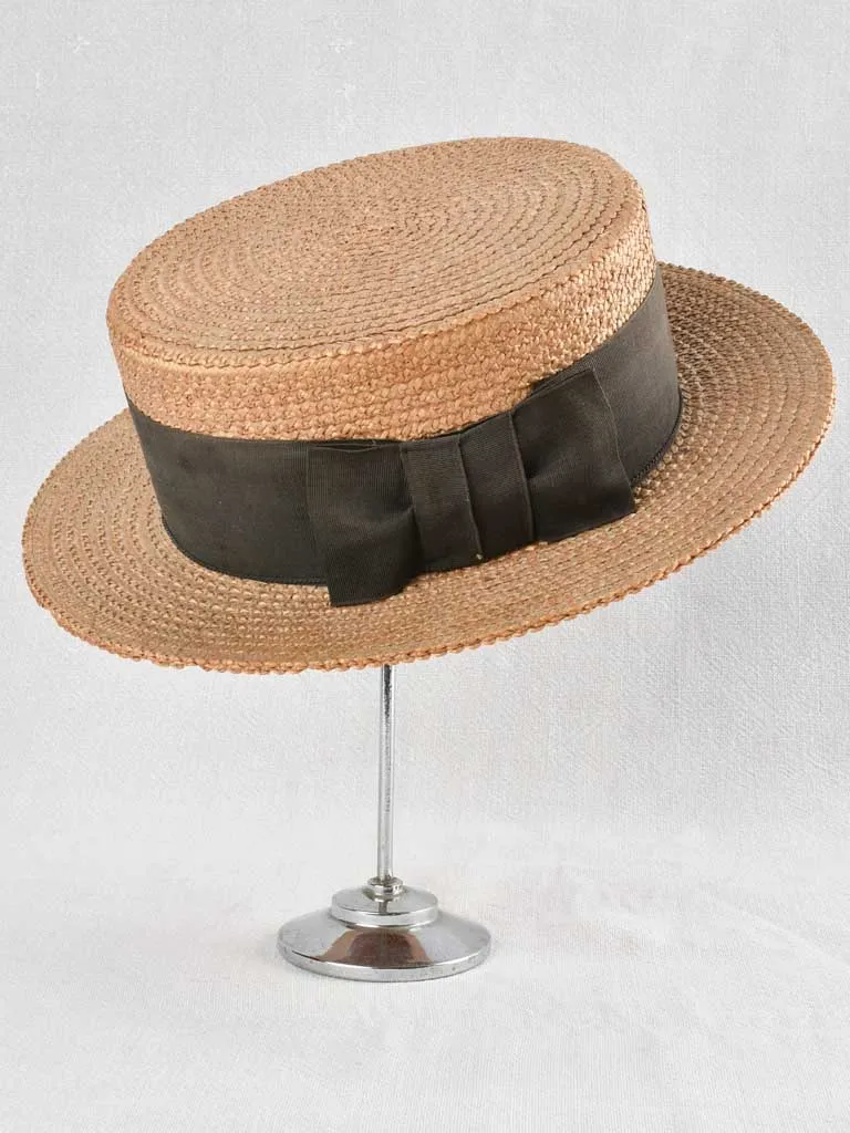 Collection of 7 early 20th century French boater hats - mens