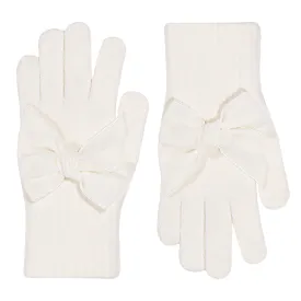 Condor Cream gloves with velvet bow