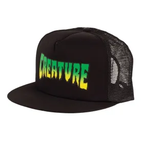 CREATURE CREATURE LOGO MESH TRUCKER HIGH PROFILE HAT BLACK