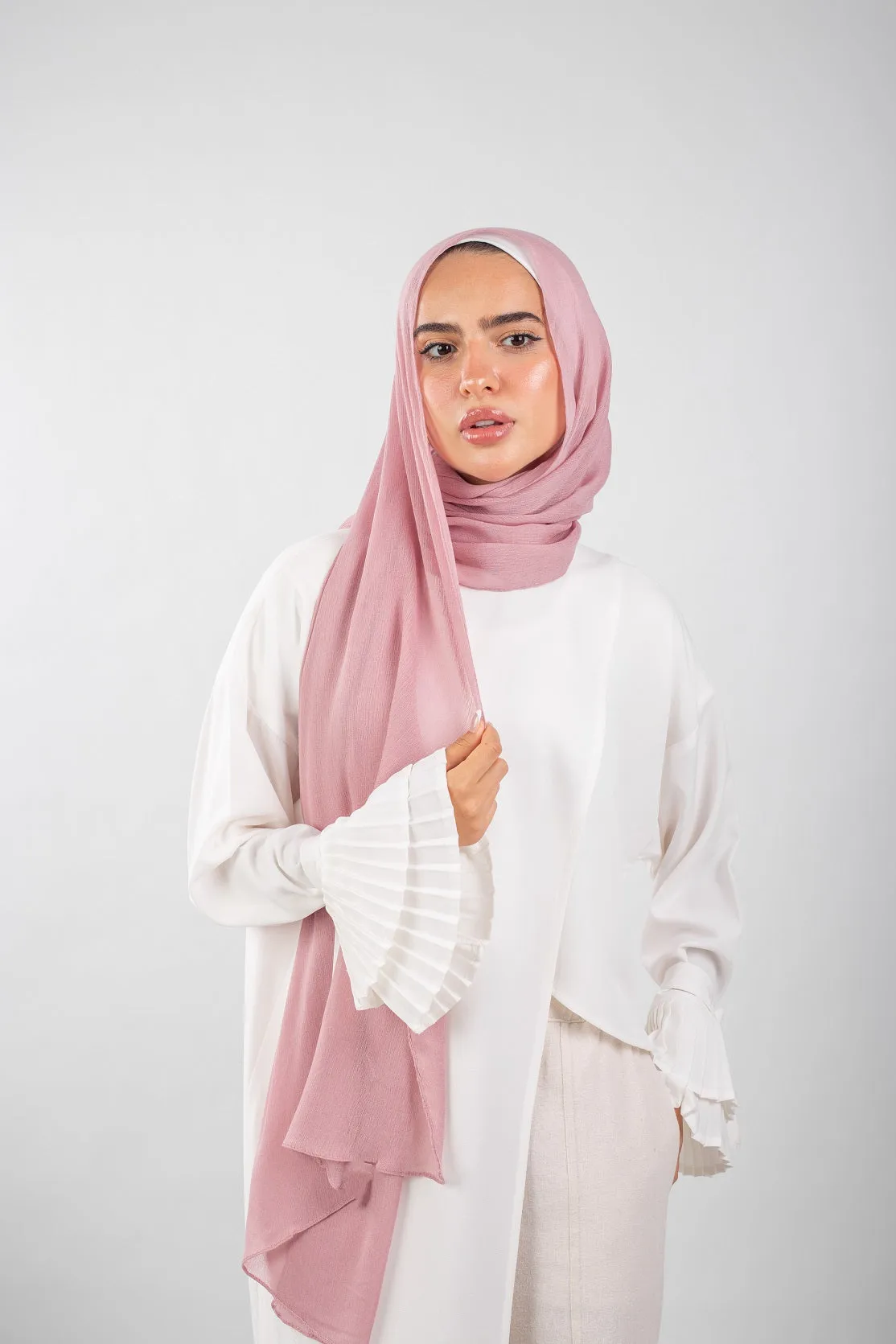 Crinkle Modal Hijab - Blush pink