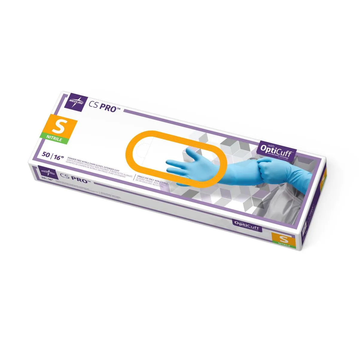 CS Pro 16" Cuff Nitrile Exam Gloves, Small (case of 500)