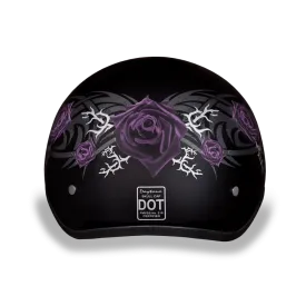 D6-PR D.O.T. DAYTONA SKULL CAP - W/ PURPLE ROSE