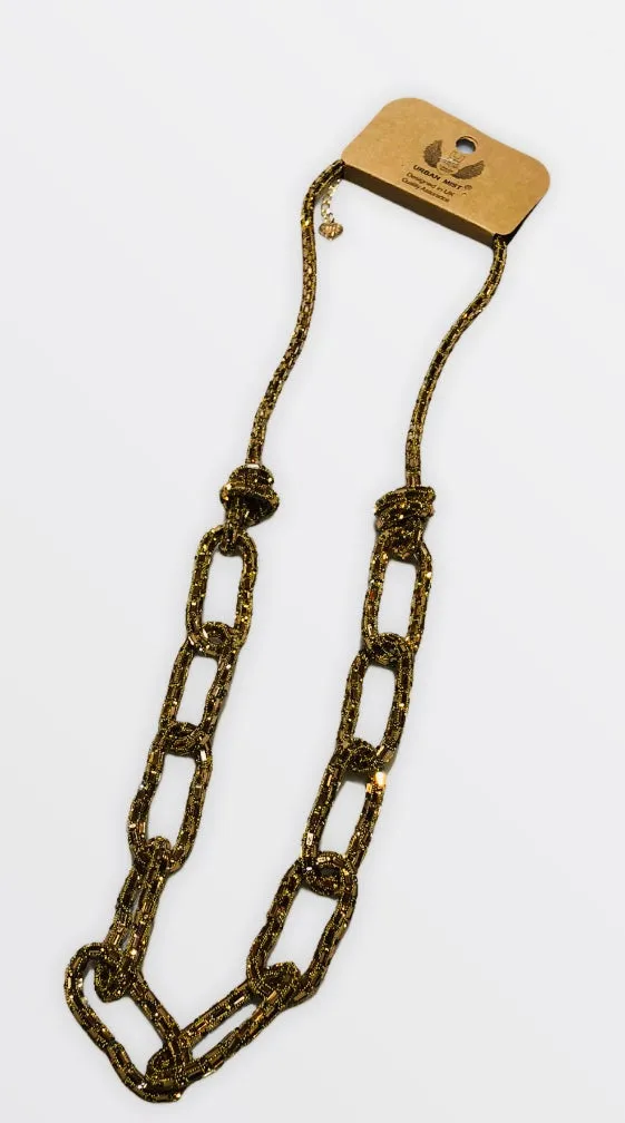 Diamante and Baguette Gem Chain Necklace