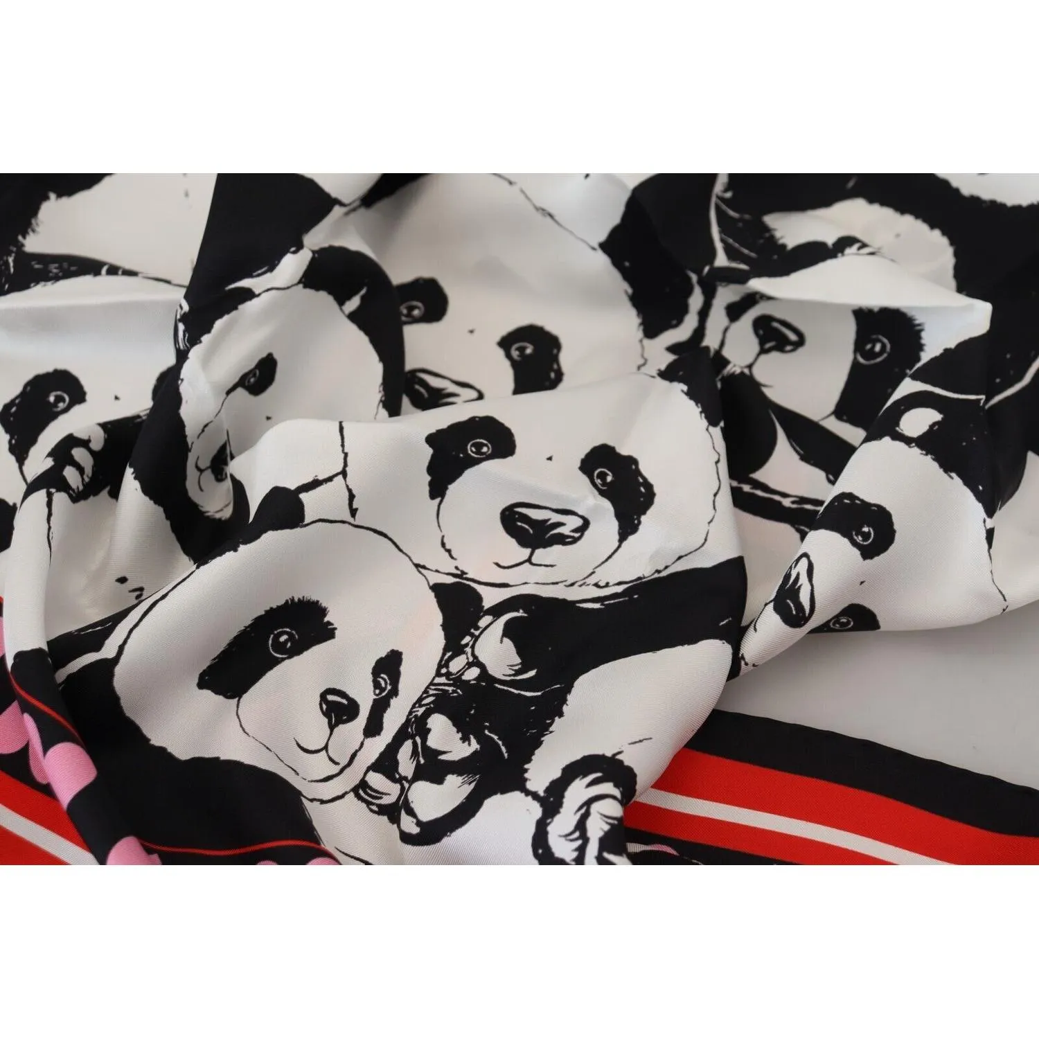 Dolce & Gabbana Elegant Panda Print Silk Scarf