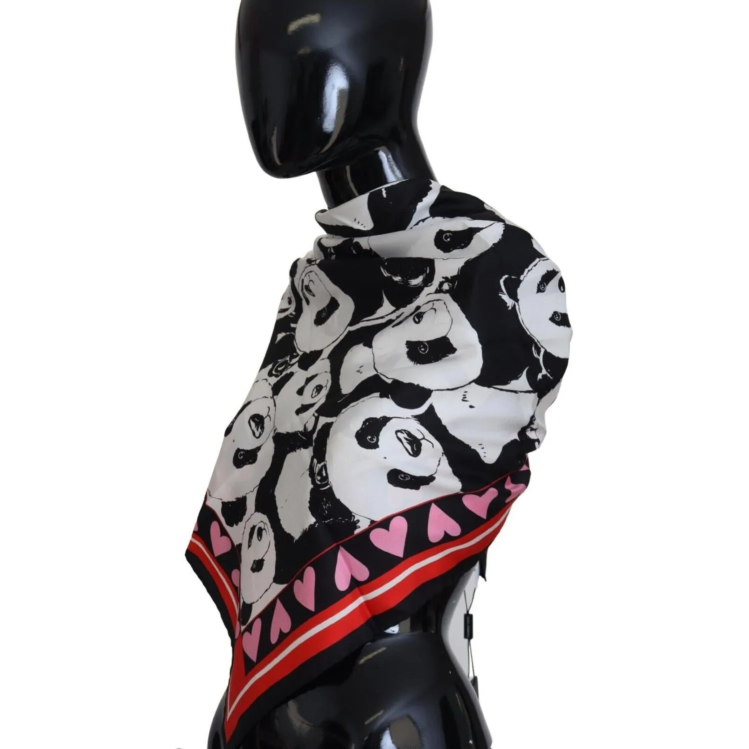 Dolce & Gabbana Elegant Panda Print Silk Scarf