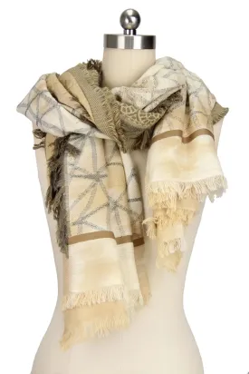 Ecru Multi Golden Scarf