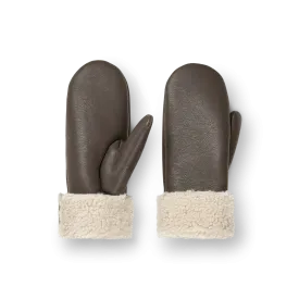 Faux Leather Shearling Gloves