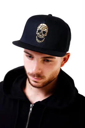 Gold Skull Black Cap