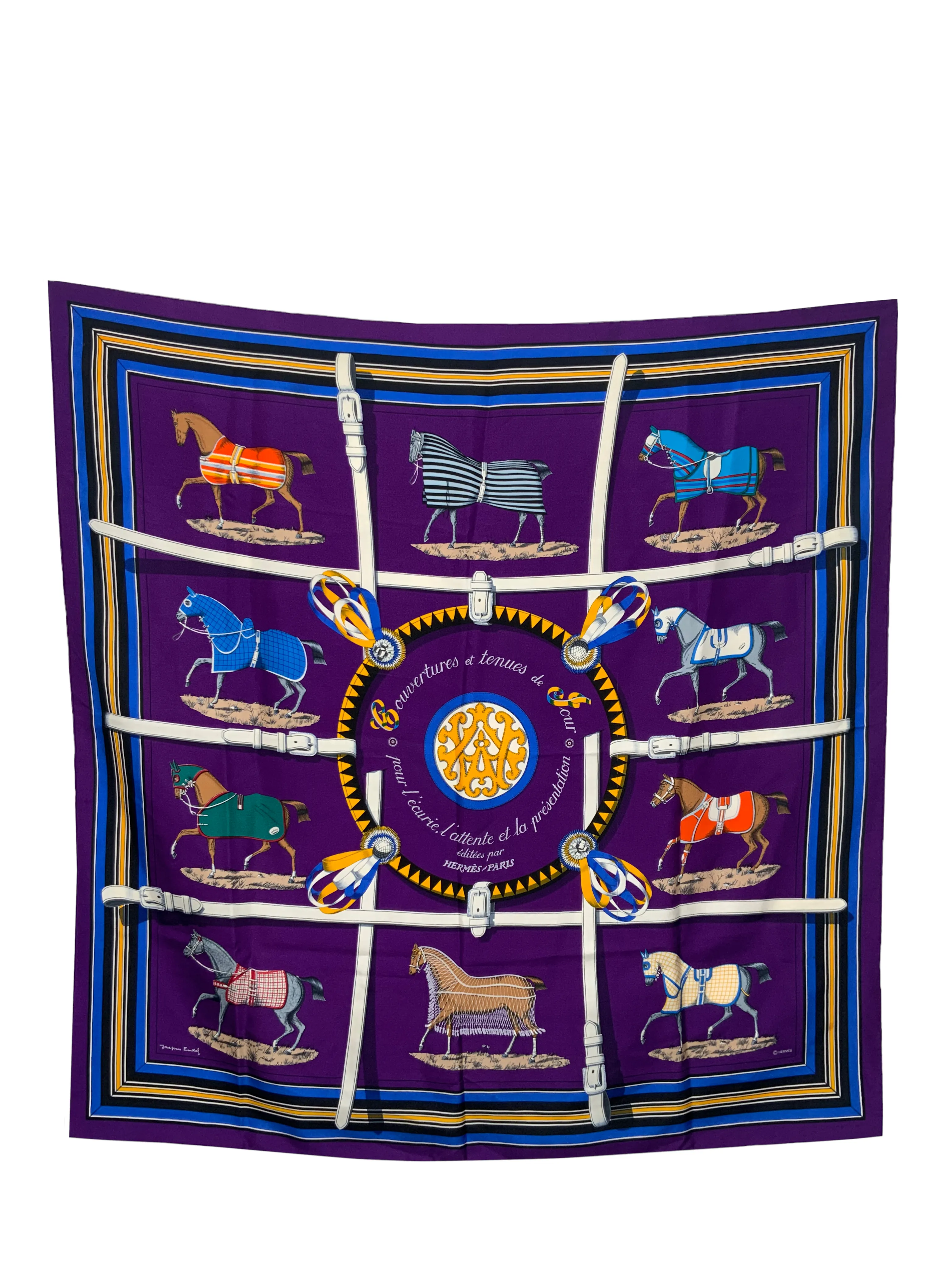 Hermes Couvertures et Tenues de Jour Silk Scarf 90