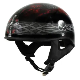 Hot Leathers HLD1008 'Celtic Cross' Motorcycle DOT Skull Cap Helmet