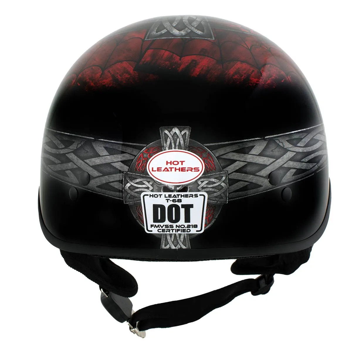 Hot Leathers HLD1008 'Celtic Cross' Motorcycle DOT Skull Cap Helmet