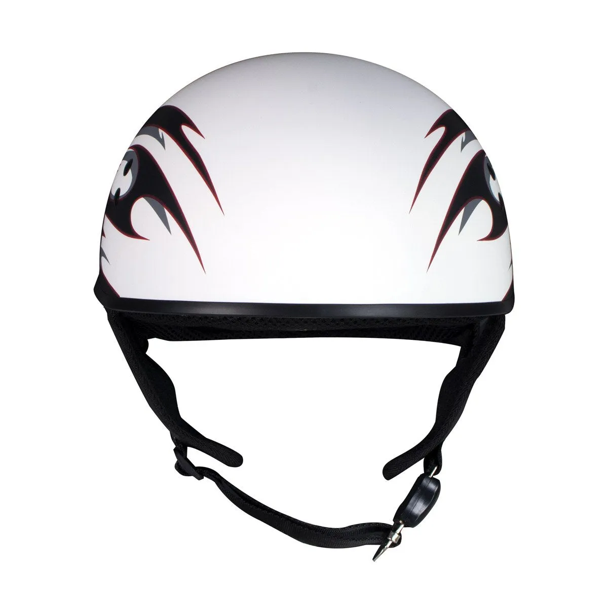 Hot Leathers T68 'Tribal White' Advanced DOT Motorcycle Skull Cap Helmet