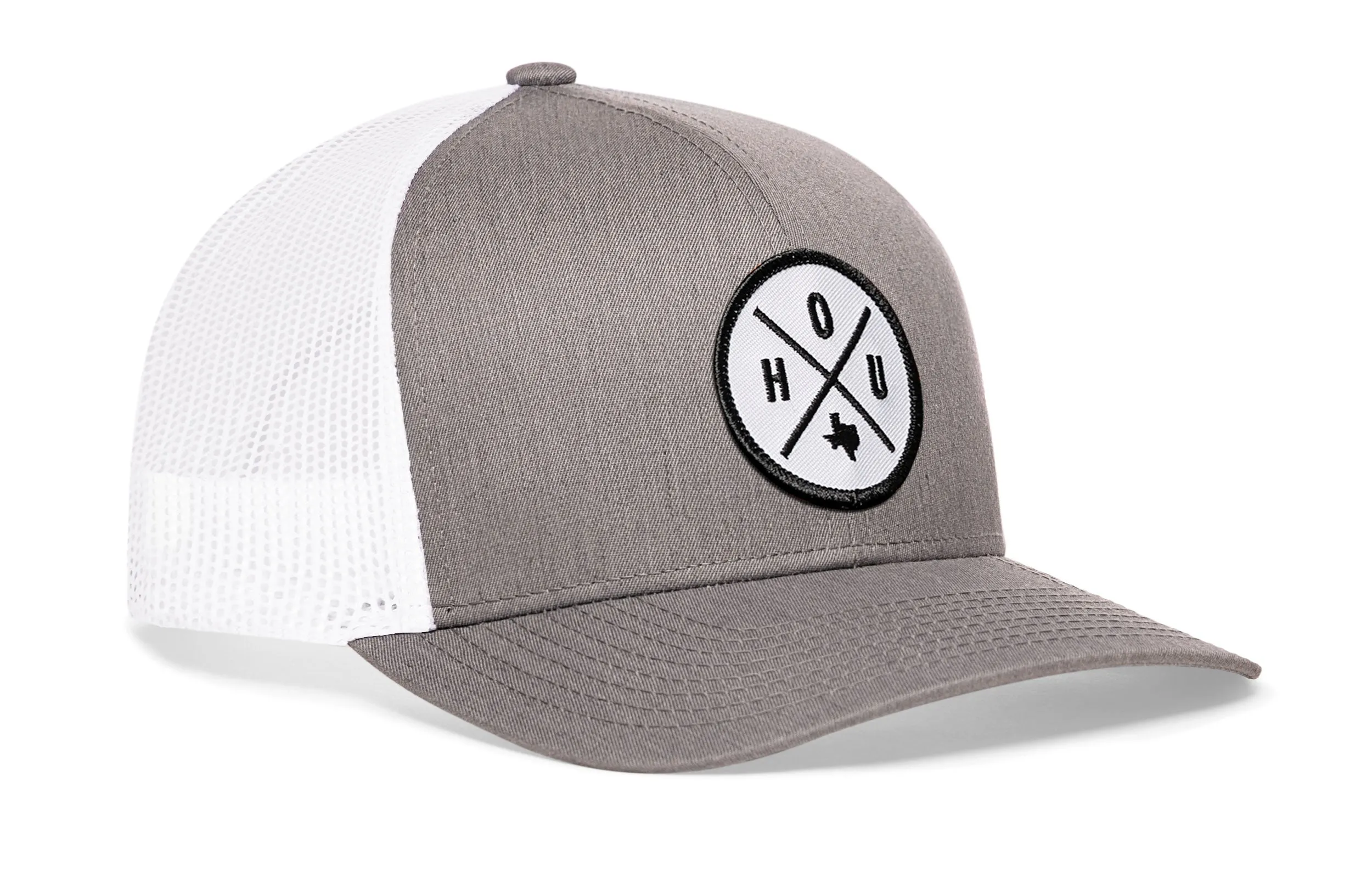 Houston Trucker Hat  |  Gray White HOU Snapback