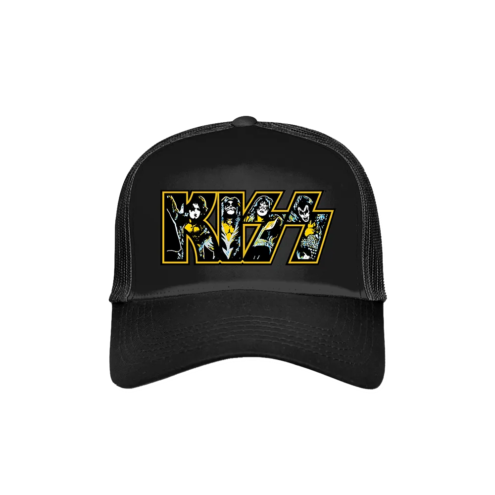 KISS NYC Pop Up Trucker Hat (Black/Black)