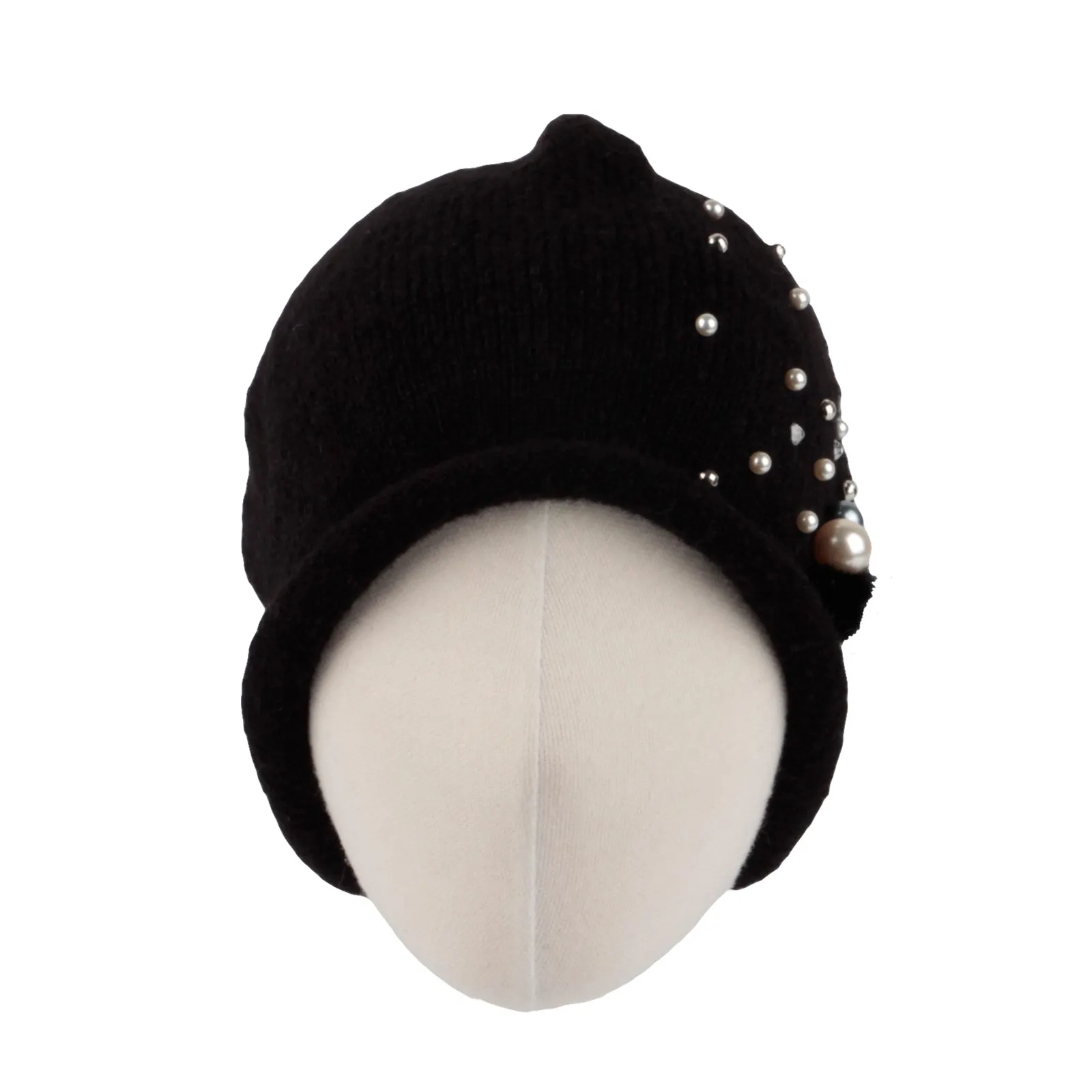 Knit Beanie Slouchy Winter Women Pearl Earflap Hat SL51237