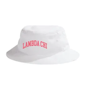 Lambda Chi Beach Day White bucket hat