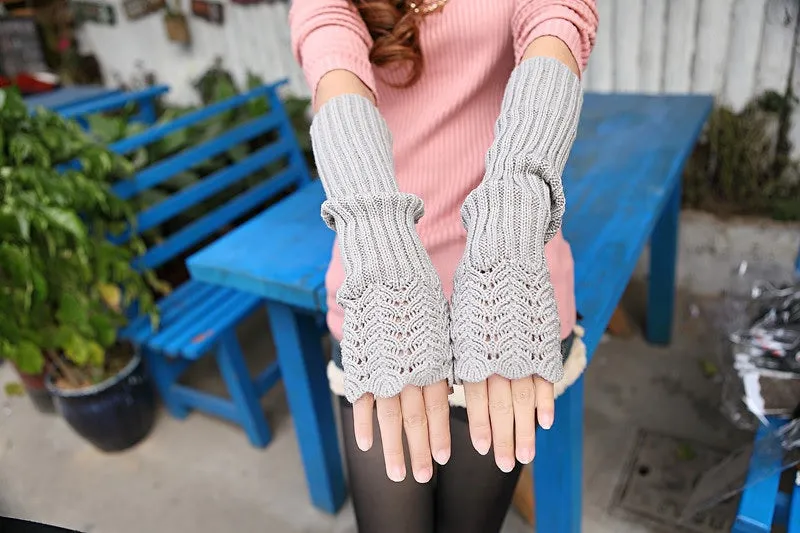 Long Elegant Warm Gloves - Grey