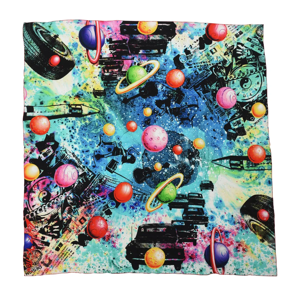 Louis Vuitton Multi-Colour Silk Kenny Scharf Astro Art Scarf 140