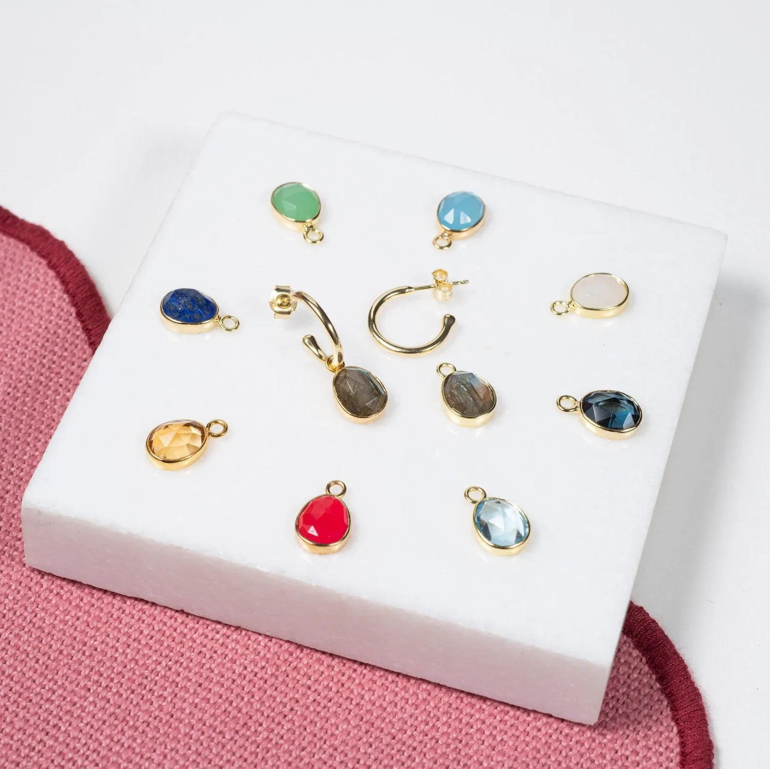 Manhattan Gold & Blue Topaz Interchangeable Gemstone Drops