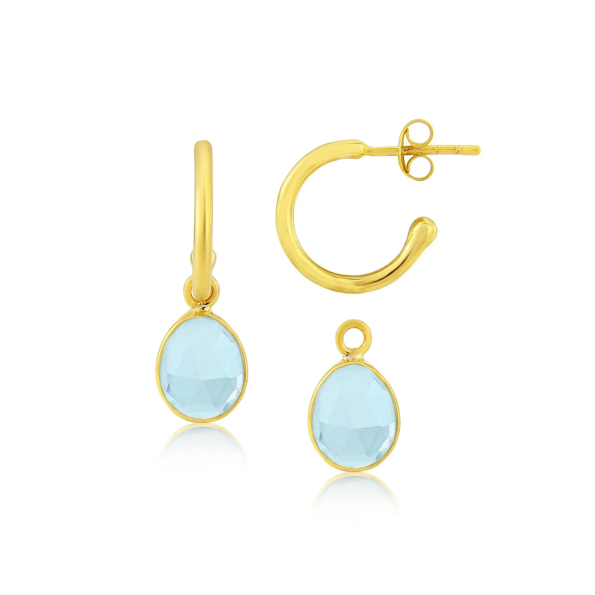 Manhattan Gold & Blue Topaz Interchangeable Gemstone Drops