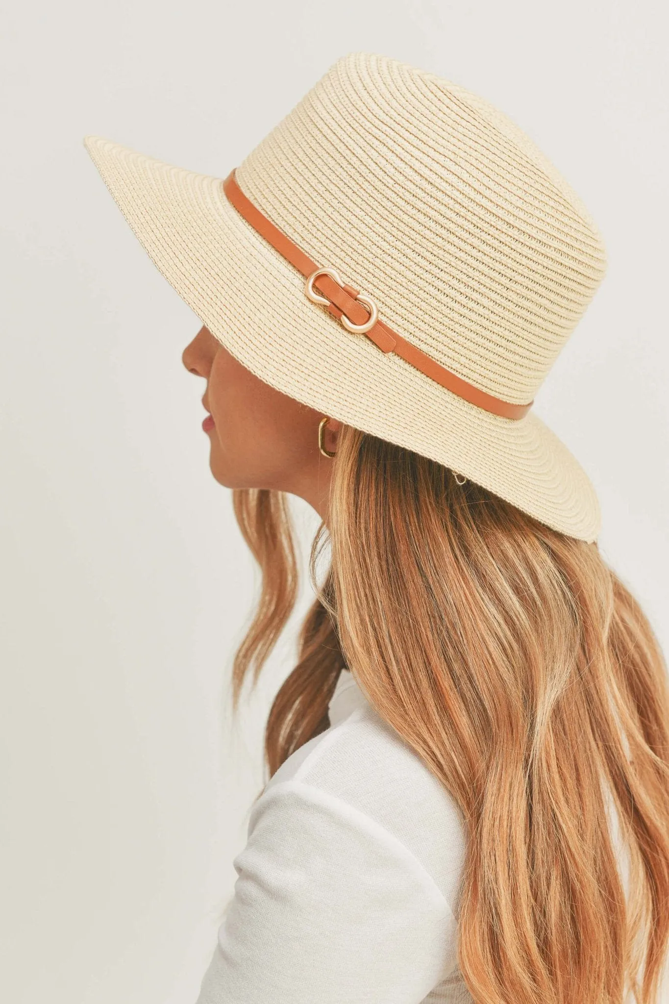 MH0114 PU Leather Band Panama Hat