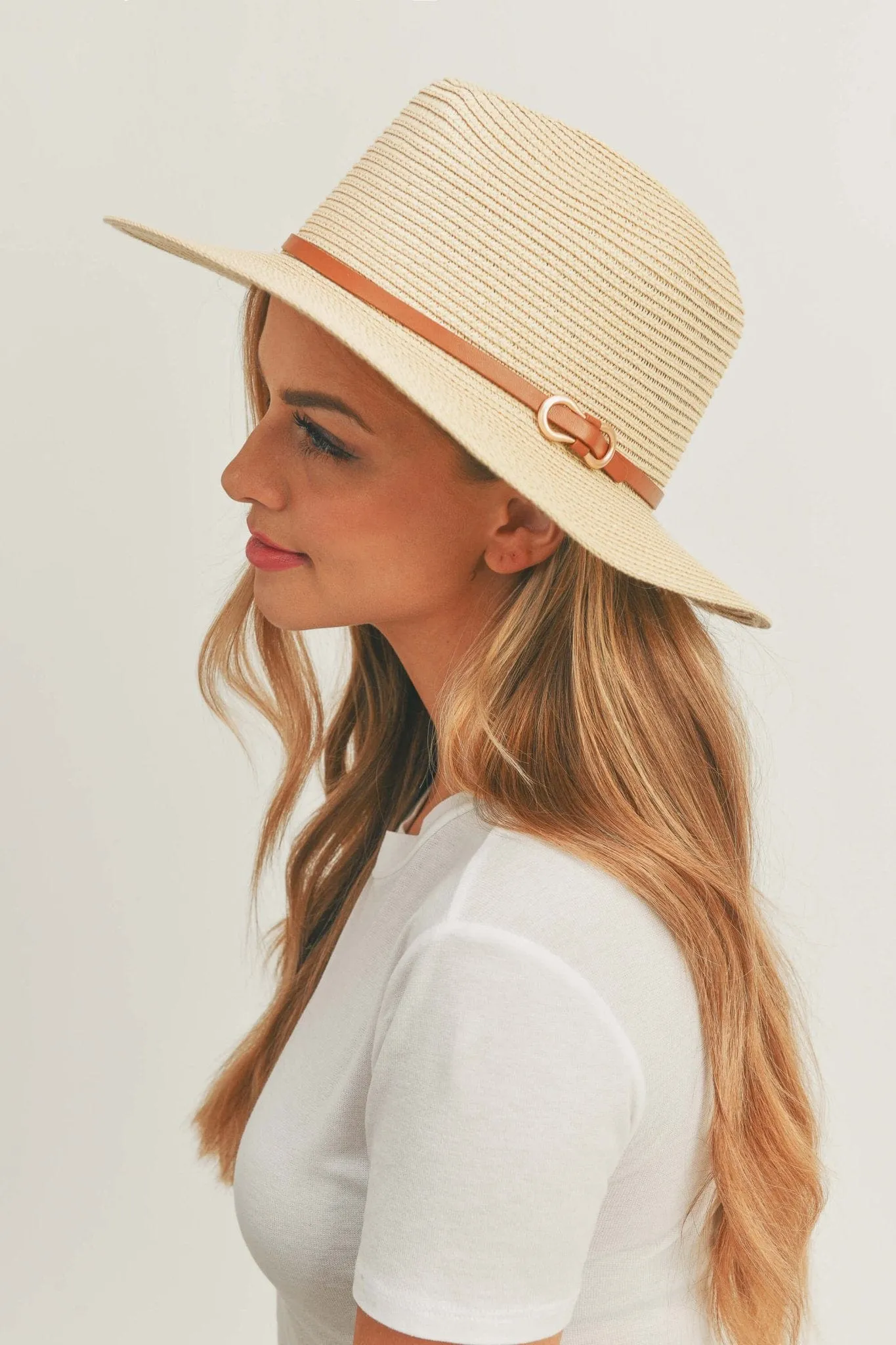 MH0114 PU Leather Band Panama Hat