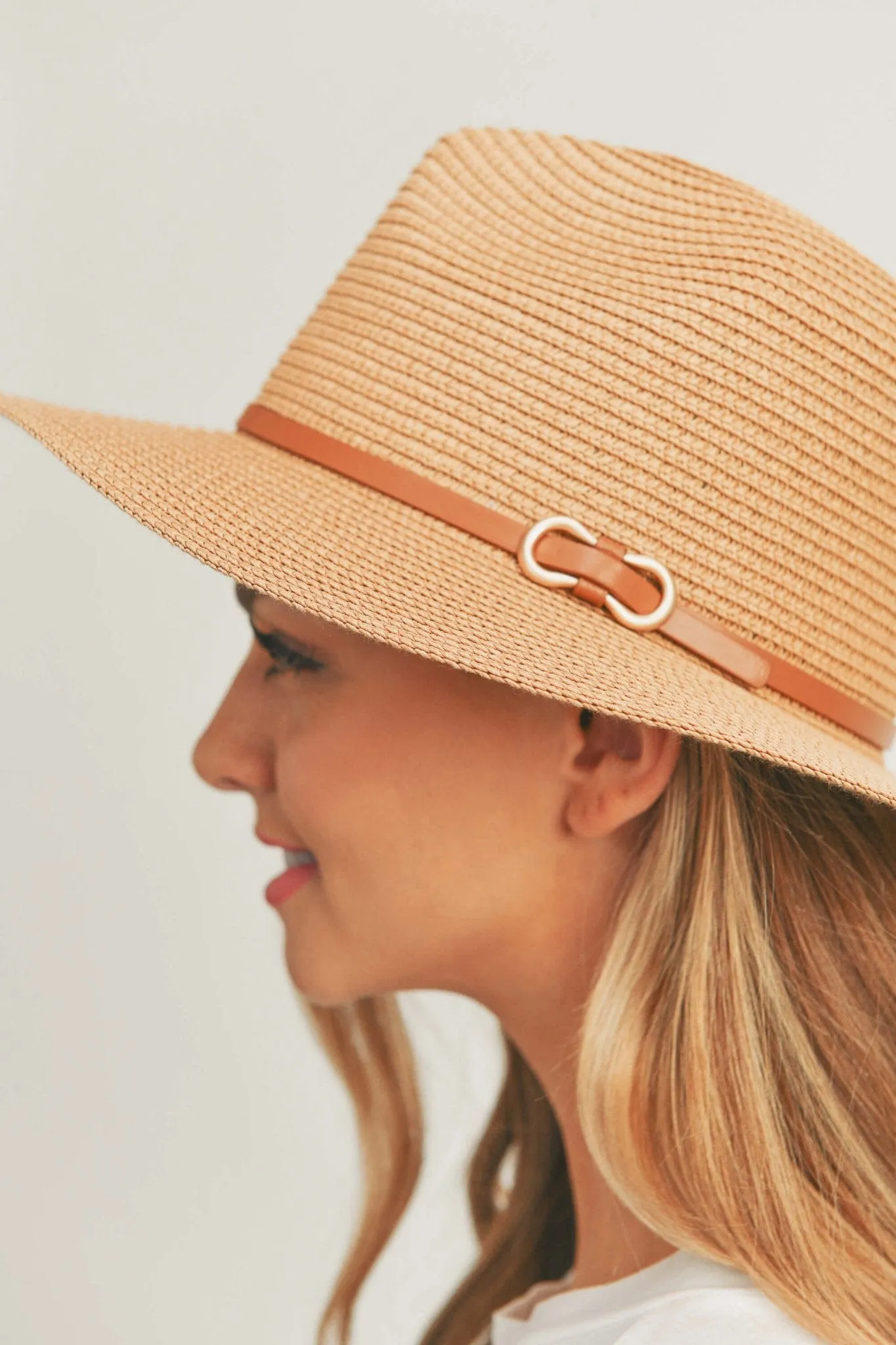 MH0114 PU Leather Band Panama Hat