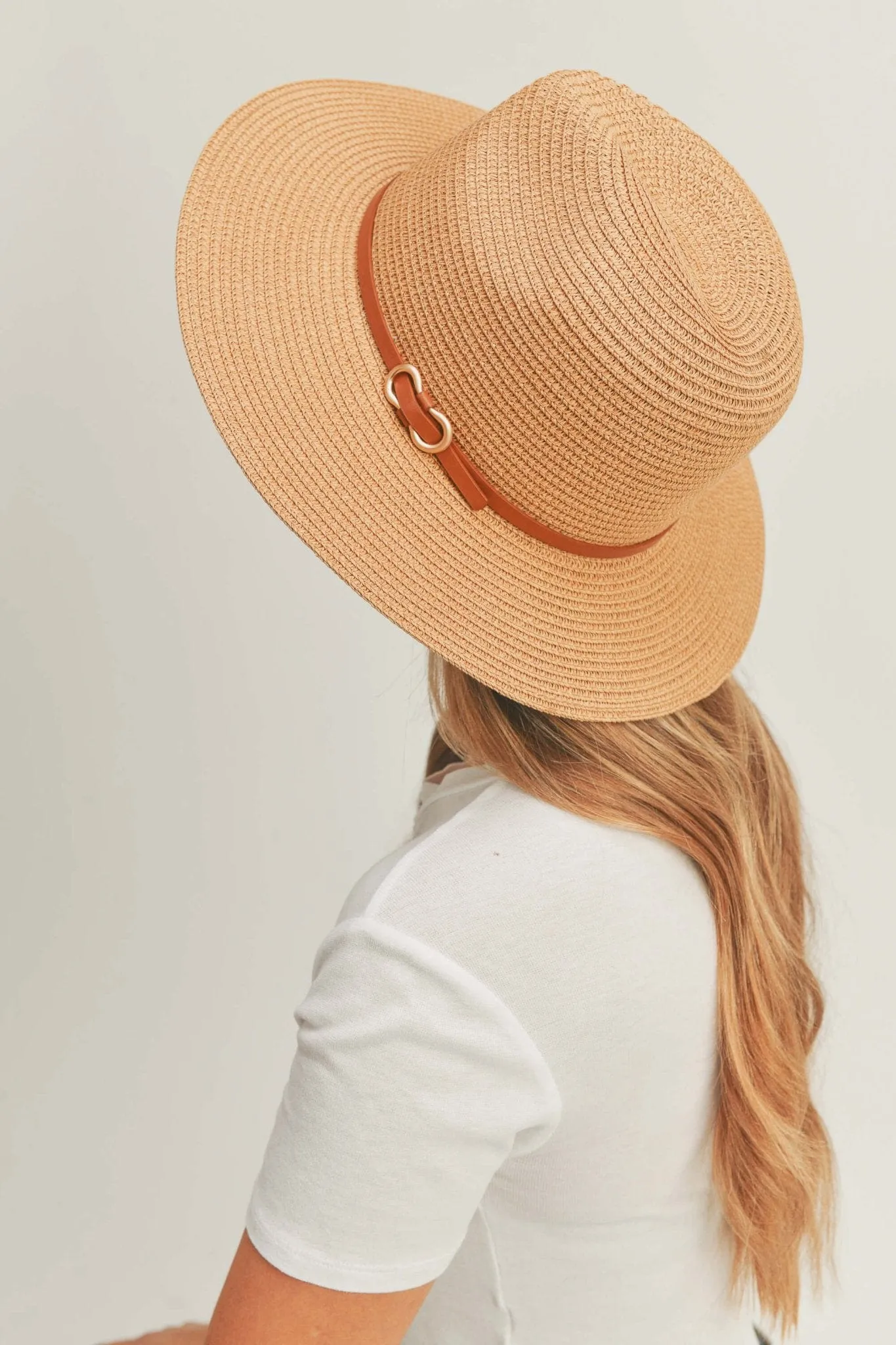 MH0114 PU Leather Band Panama Hat