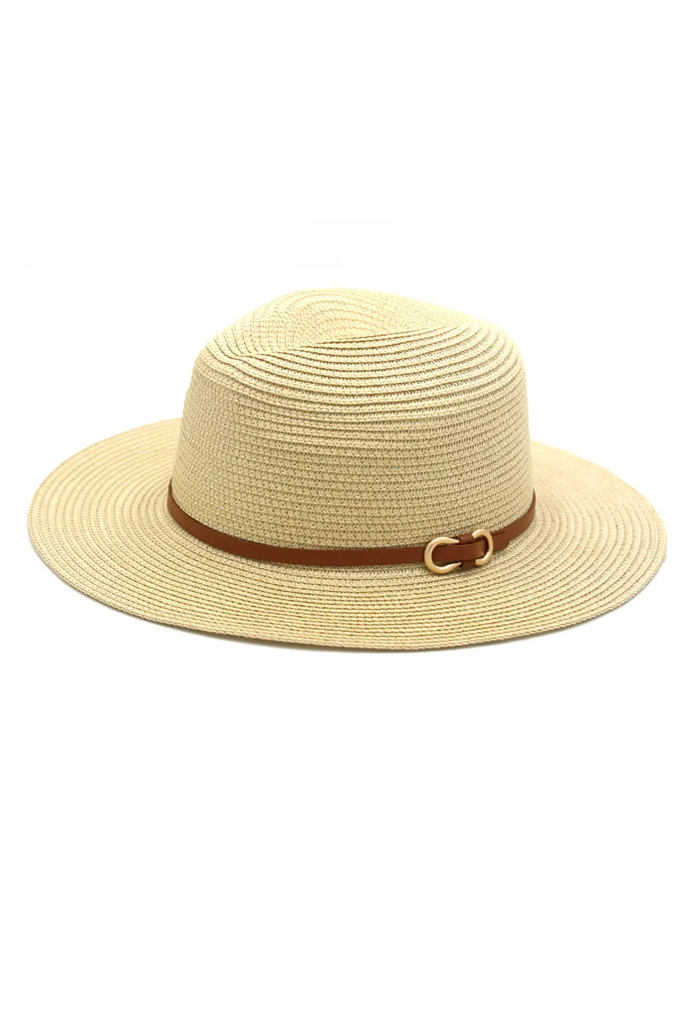 MH0114 PU Leather Band Panama Hat