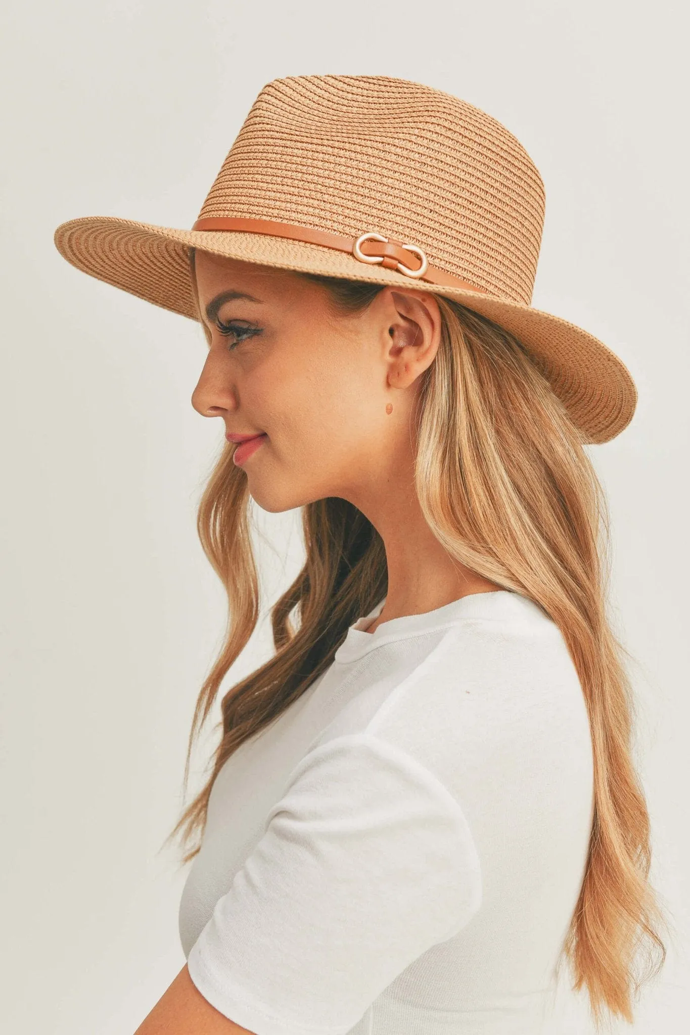 MH0114 PU Leather Band Panama Hat