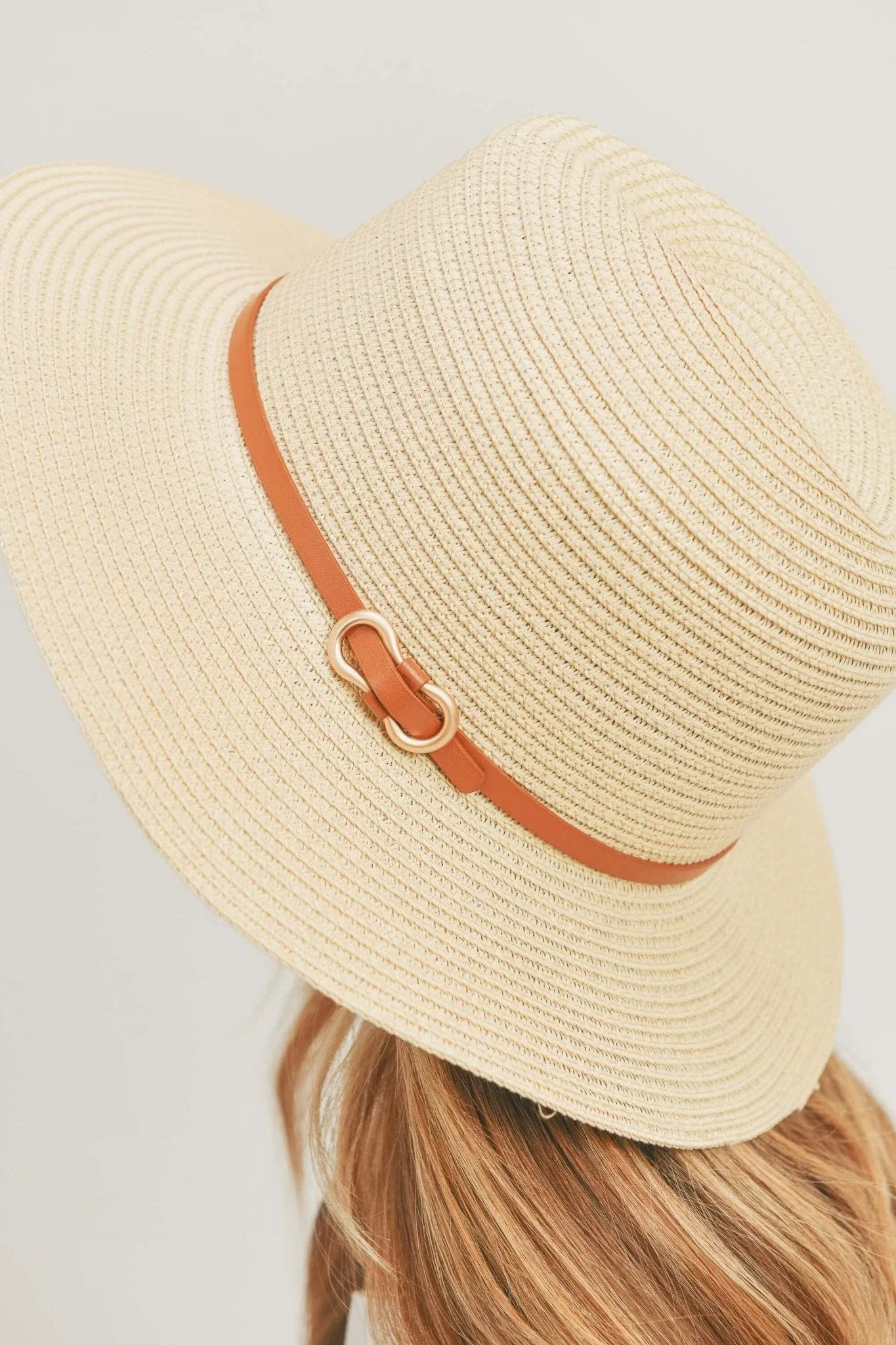 MH0114 PU Leather Band Panama Hat