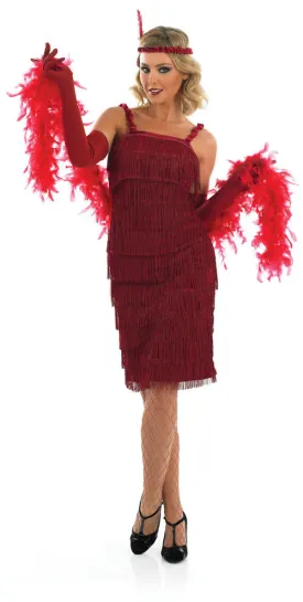 Roaring 1920's Girl Red Flapper Dress