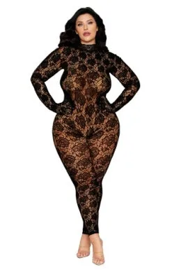 Rose Knitted Fishnet Catsuit