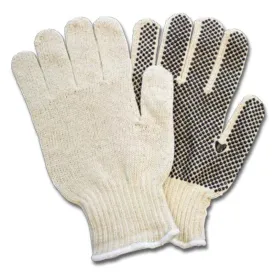 Safety Zone® Premium Cotton Polyester String Knit Gloves w/ Black PVC Dot Palms (Men's or Women's) - Case of 240 Pairs