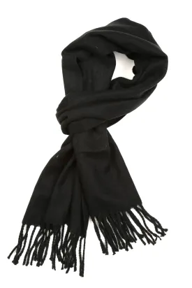 Sakkas Booker Cashmere Feel Solid Colored Unisex Winter Scarf With Fringe