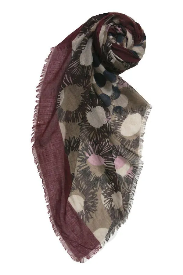 Scarf Wrap in Flower & Dots Print