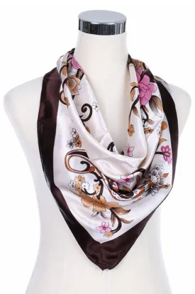 Silk  Scarf Women's Fashion Pattern Large Squar Polyester Headscarf