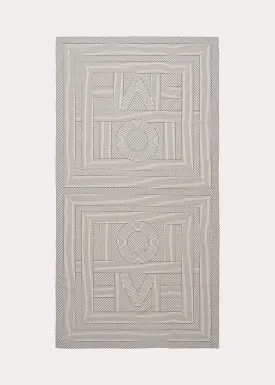 Striped monogram cotton silk sarong creme