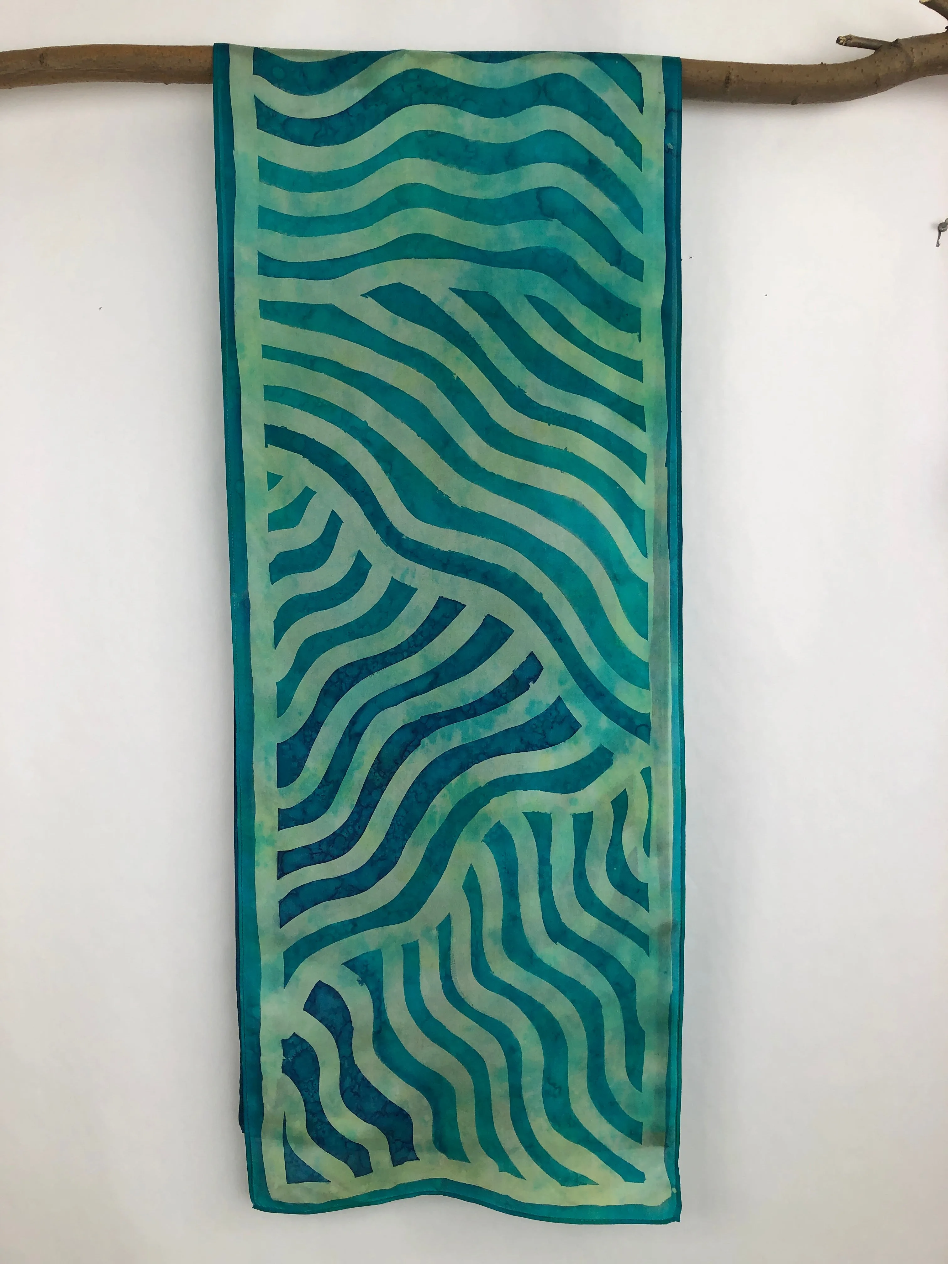 “Tropical Sandbar" - Hand-dyed Silk Scarf - $125